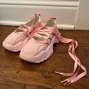 Lazy Oaf Pink Lace Up Ballet Sneaker - UK5/EU38